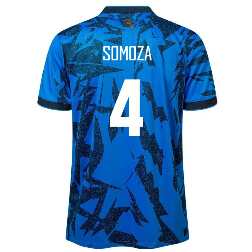 Danxen Women El Salvador Néstor Somoza #4 Blue Home Jersey 24-26 T-Shirt