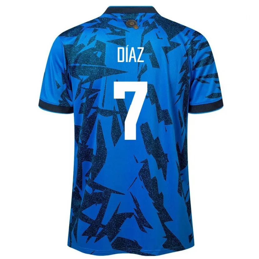 Danxen Women El Salvador Nelson Díaz #7 Blue Home Jersey 24-26 T-Shirt