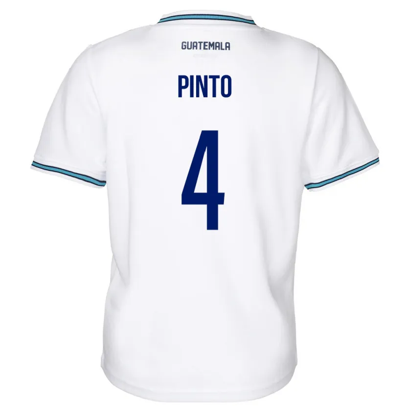 Danxen Women Guatemala José Carlos Pinto #4 White Home Jersey 24-26 T-Shirt