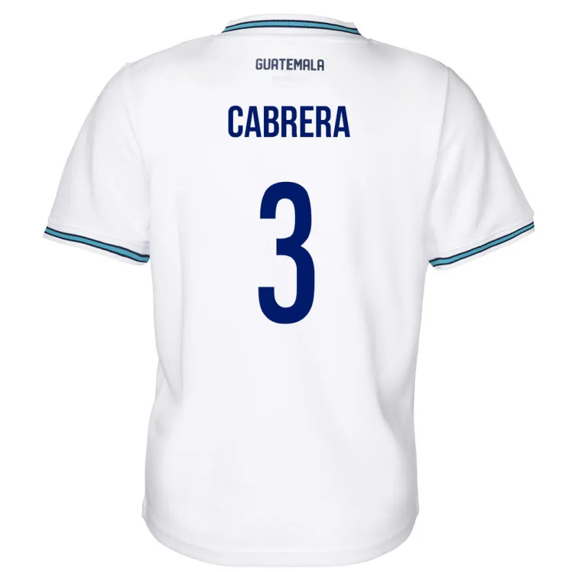 Danxen Women Guatemala Gabriel Cabrera #3 White Home Jersey 24-26 T-Shirt