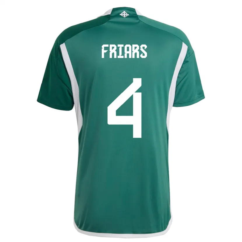Danxen Women Northern Ireland Alfie Friars #4 Green Home Jersey 24-26 T-Shirt