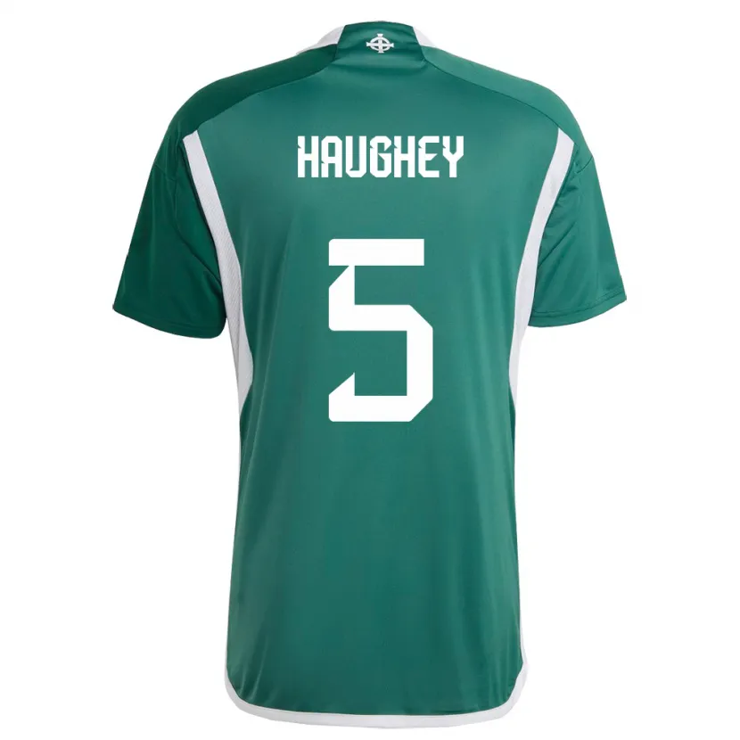 Danxen Women Northern Ireland Conor Haughey #5 Green Home Jersey 24-26 T-Shirt