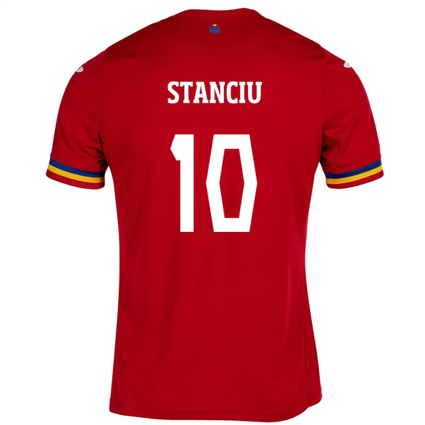 Danxen Women Romania Nicolae Stanciu #10 Red Away Jersey 24-26 T-Shirt