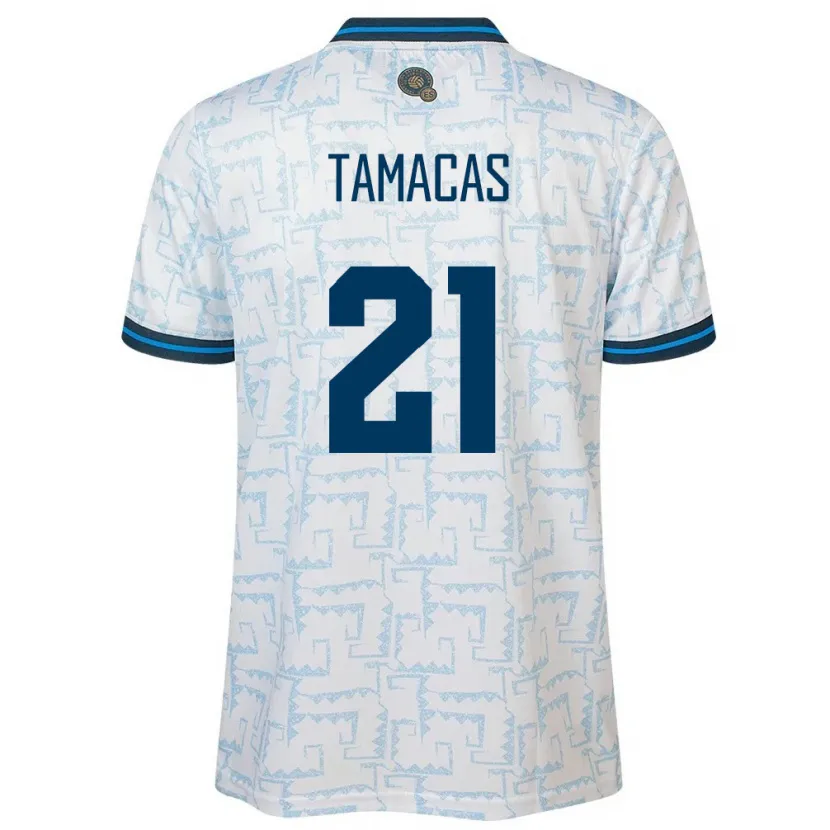 Danxen Women El Salvador Bryan Tamacas #21 White Away Jersey 24-26 T-Shirt
