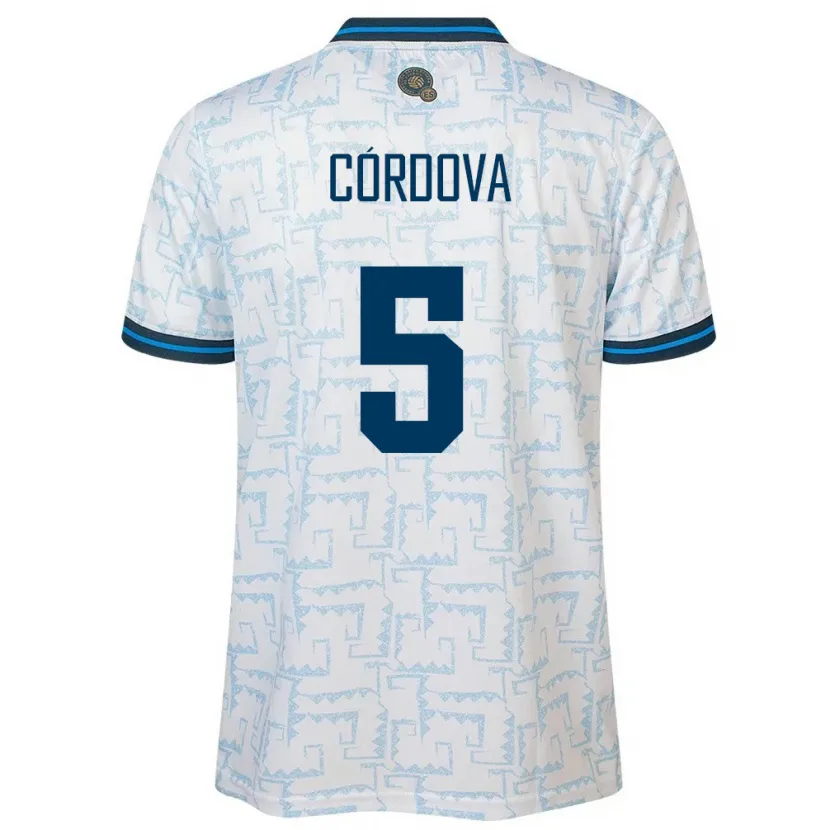 Danxen Women El Salvador Edwin Córdova #5 White Away Jersey 24-26 T-Shirt