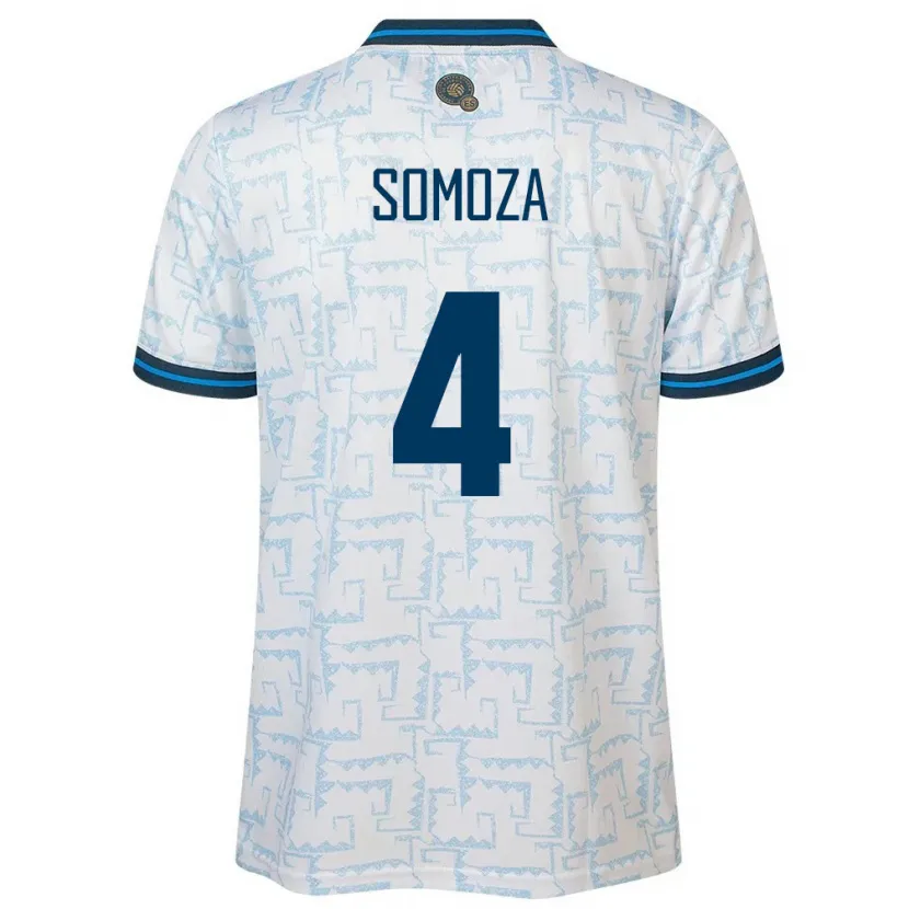 Danxen Women El Salvador Néstor Somoza #4 White Away Jersey 24-26 T-Shirt