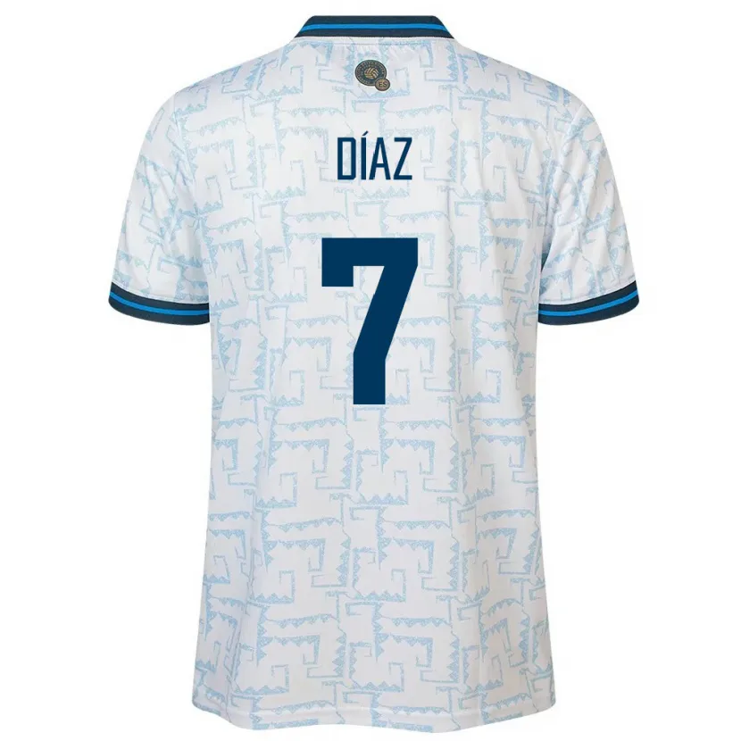 Danxen Women El Salvador Nelson Díaz #7 White Away Jersey 24-26 T-Shirt