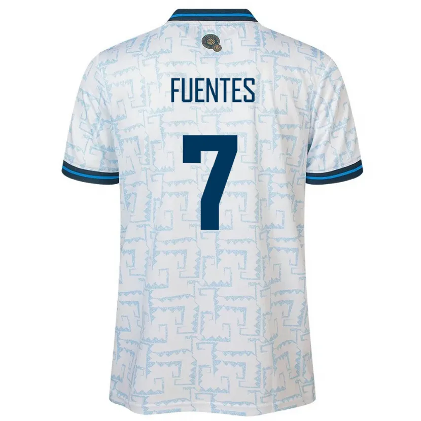 Danxen Women El Salvador Danielle Fuentes #7 White Away Jersey 24-26 T-Shirt