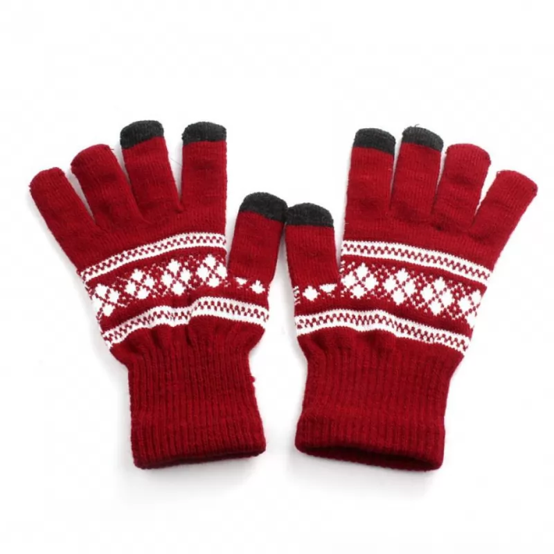 Autumn Jacquard Screen Warm Knit Gloves 