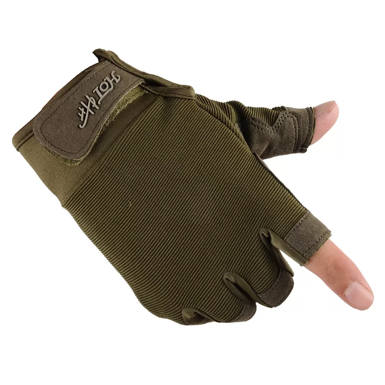 Fingerless Men Sports Army Gym Weight Gloves 