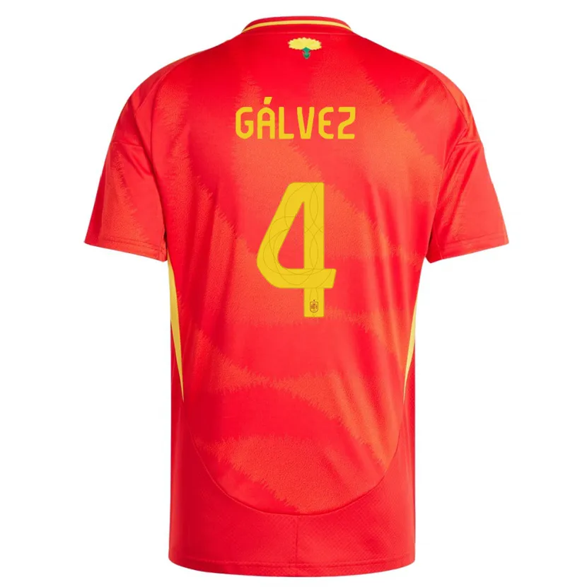 Danxen Kid Spain Rocio Galvez #4 Red Home Jersey 24-26 T-Shirt