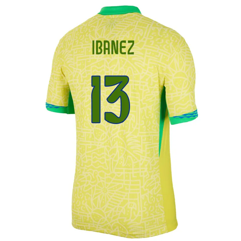 Danxen Kid Brazil Roger Ibanez #13 Yellow Home Jersey 24-26 T-Shirt
