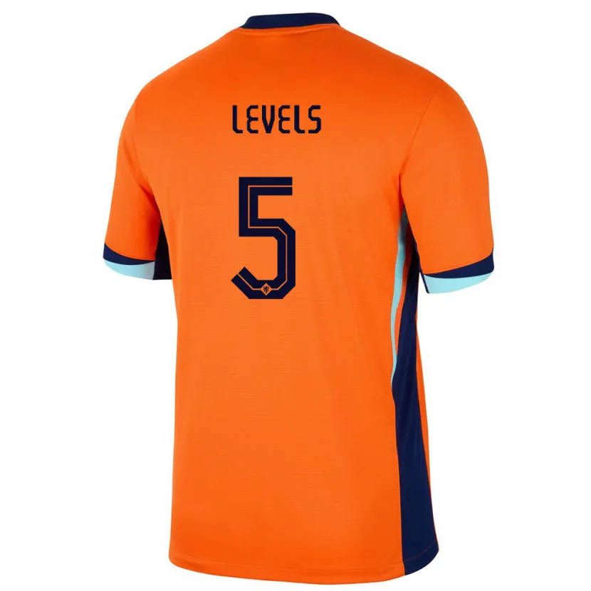 Danxen Kid Netherlands Janou Levels #5 Orange Home Jersey 24-26 T-Shirt