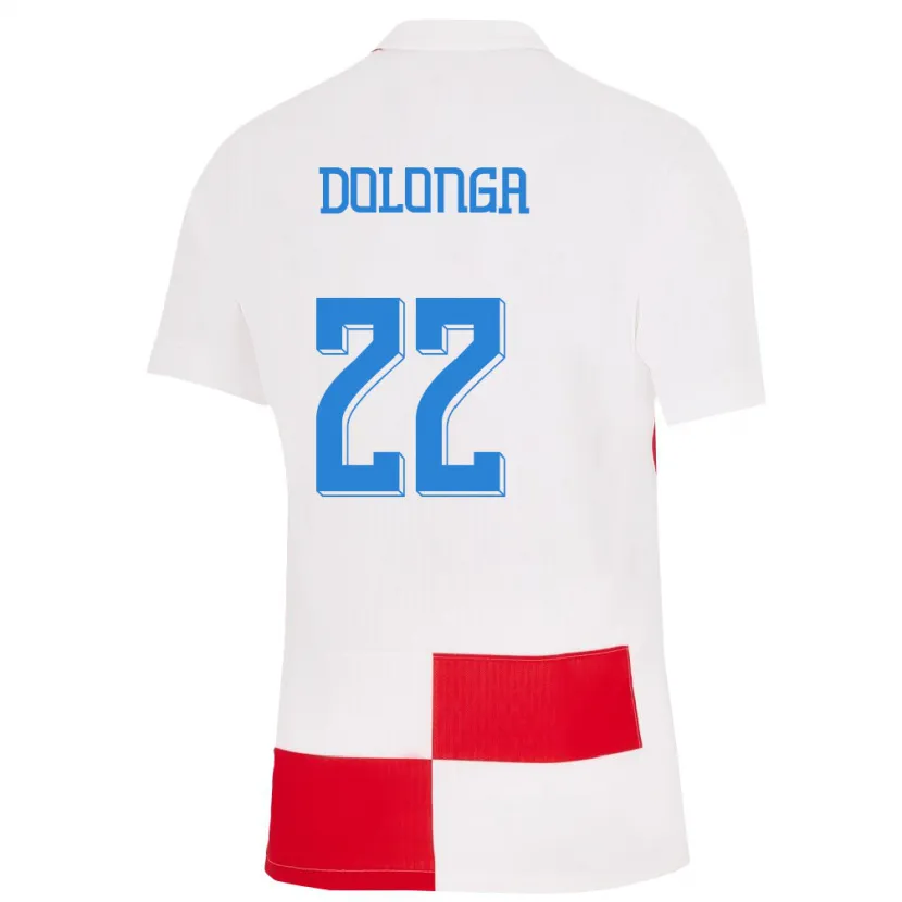 Danxen Kid Croatia Niko Dolonga #22 White Red Home Jersey 24-26 T-Shirt