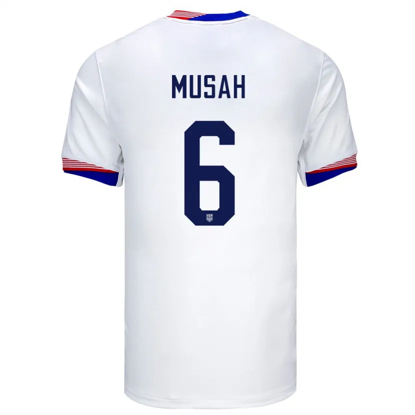 Danxen Kid United States Yunus Musah #6 White Home Jersey 24-26 T-Shirt