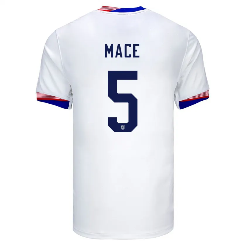 Danxen Kid United States Hailie Mace #5 White Home Jersey 24-26 T-Shirt