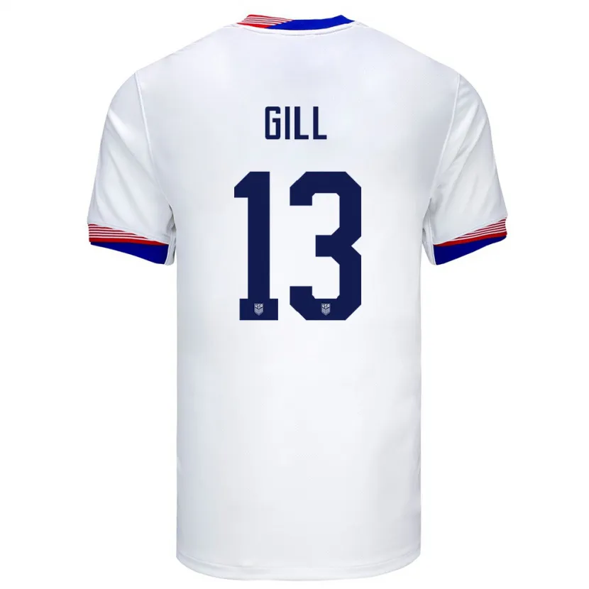 Danxen Kid United States Adrian Gill #13 White Home Jersey 24-26 T-Shirt