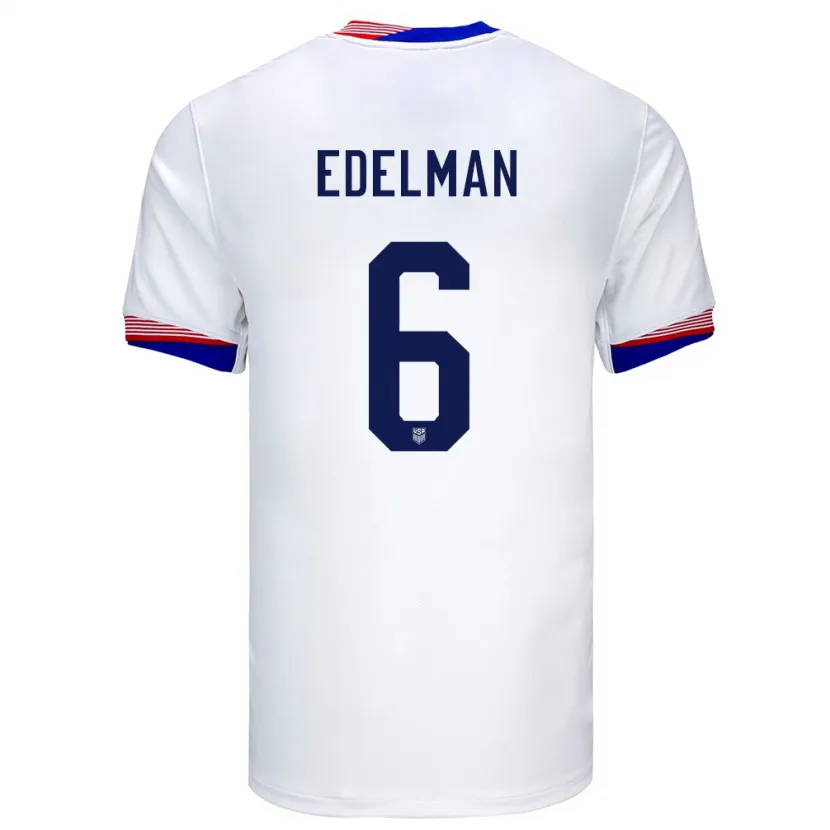 Danxen Kid United States Daniel Edelman #6 White Home Jersey 24-26 T-Shirt