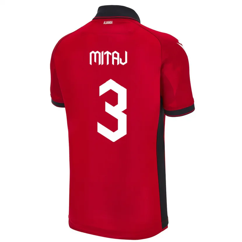 Danxen Kid Albania Mario Mitaj #3 Red Home Jersey 24-26 T-Shirt