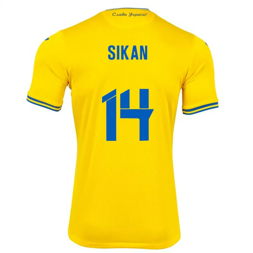 Danxen Kid Ukraine Danylo Sikan #14 Yellow Home Jersey 24-26 T-Shirt