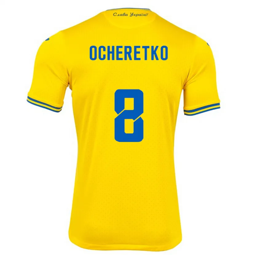Danxen Kid Ukraine Oleg Ocheretko #8 Yellow Home Jersey 24-26 T-Shirt