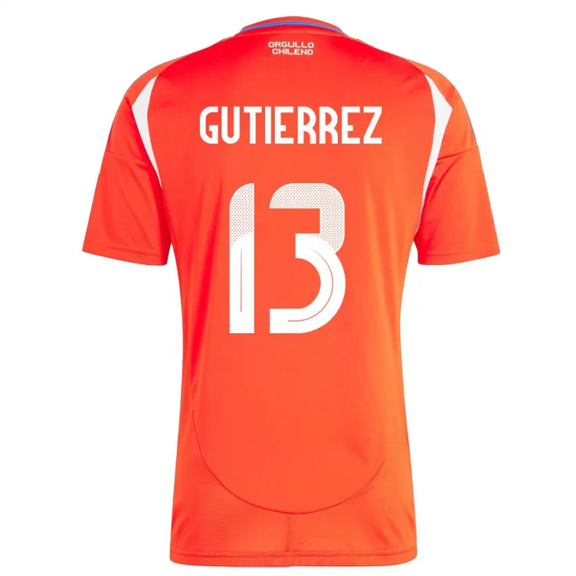 Danxen Kid Chile Daniel Gutiérrez #13 Red Home Jersey 24-26 T-Shirt