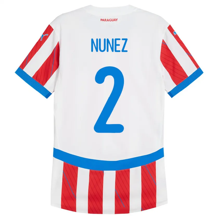 Danxen Kid Paraguay Alan Núñez #2 White Red Home Jersey 24-26 T-Shirt
