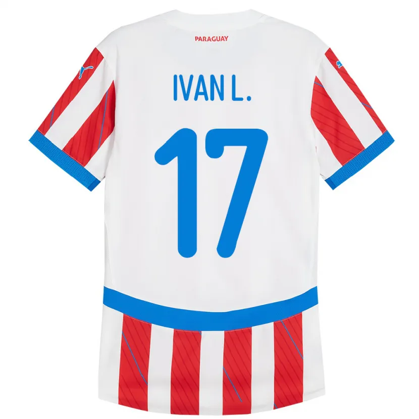 Danxen Kid Paraguay Iván Leguizamón #17 White Red Home Jersey 24-26 T-Shirt