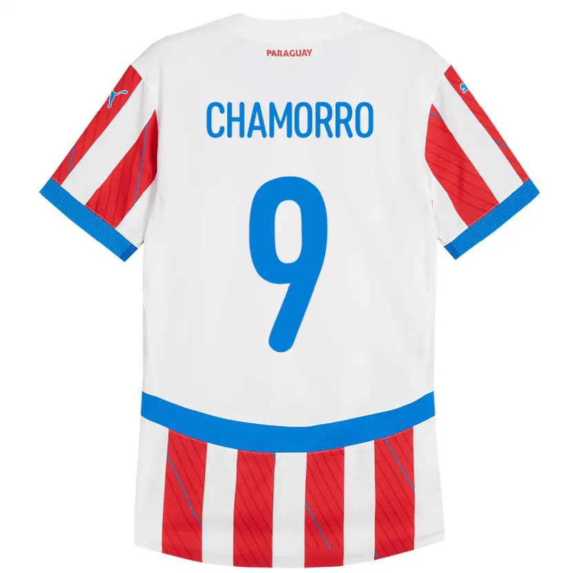 Danxen Kid Paraguay Lice Chamorro #9 White Red Home Jersey 24-26 T-Shirt