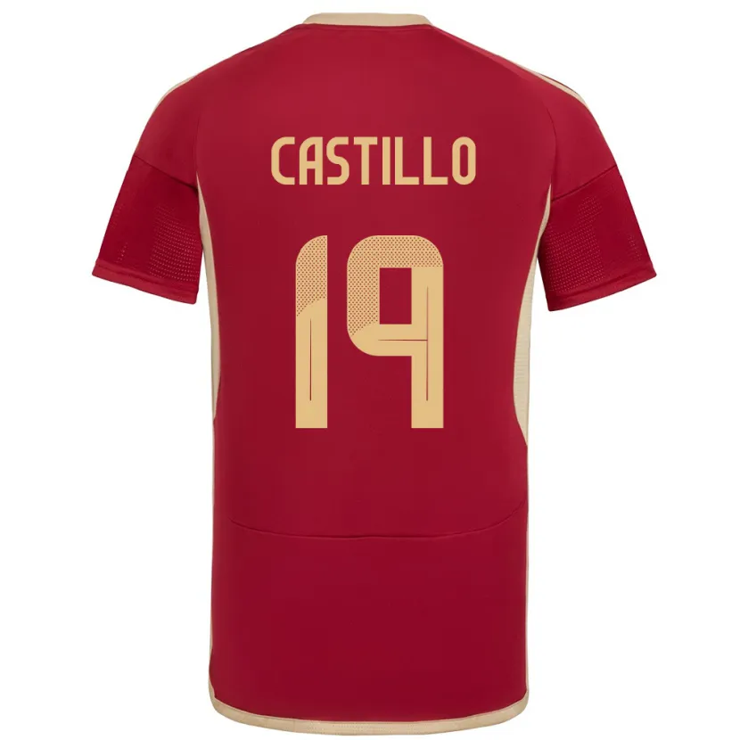 Danxen Kid Venezuela Bryan Castillo #19 Burgundy Home Jersey 24-26 T-Shirt