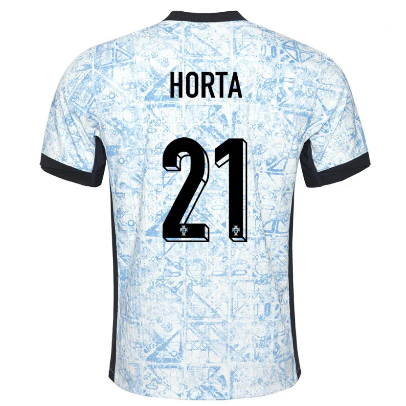 Danxen Kid Portugal Ricardo Horta #21 Cream Blue Away Jersey 24-26 T-Shirt