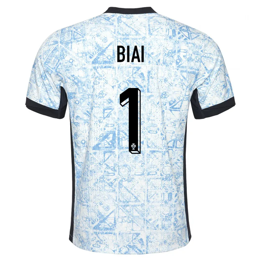 Danxen Kid Portugal Celton Biai #1 Cream Blue Away Jersey 24-26 T-Shirt