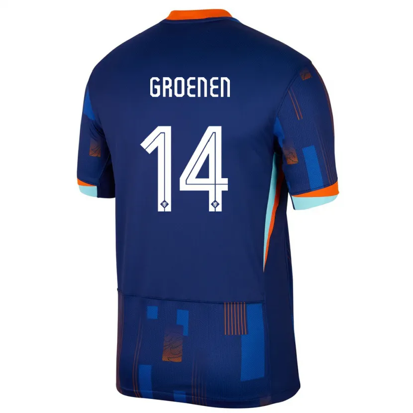 Danxen Kid Netherlands Jackie Groenen #14 Blue Away Jersey 24-26 T-Shirt