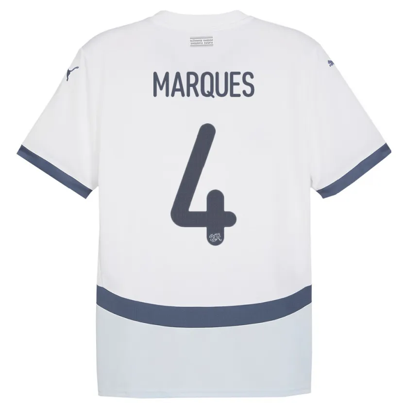 Danxen Kid Switzerland Christian Marques #4 White Away Jersey 24-26 T-Shirt