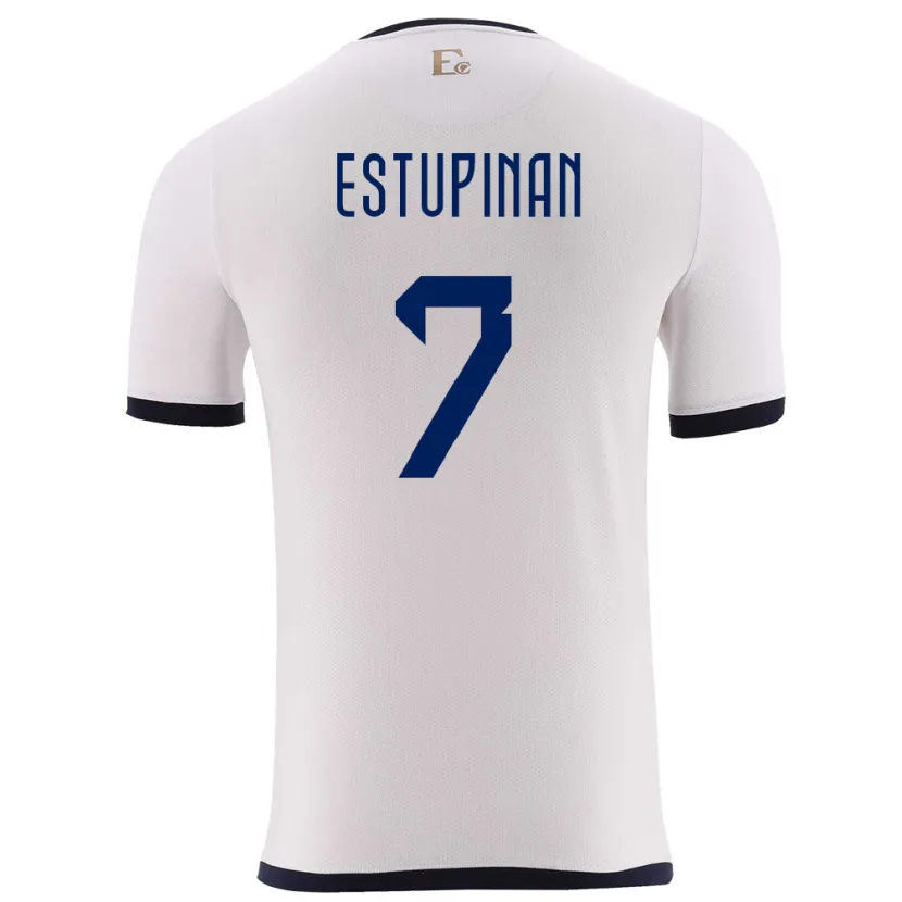 Danxen Kid Ecuador Pervis Estupinan #7 White Away Jersey 24-26 T-Shirt