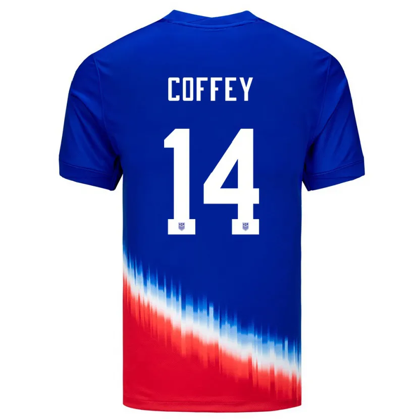 Danxen Kid United States Sam Coffey #14 Blue Away Jersey 24-26 T-Shirt