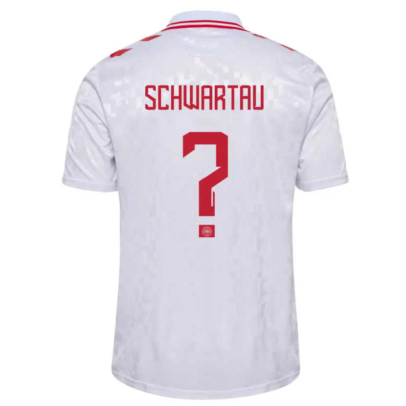 Danxen Kid Denmark Oscar Schwartau #0 White Away Jersey 24-26 T-Shirt