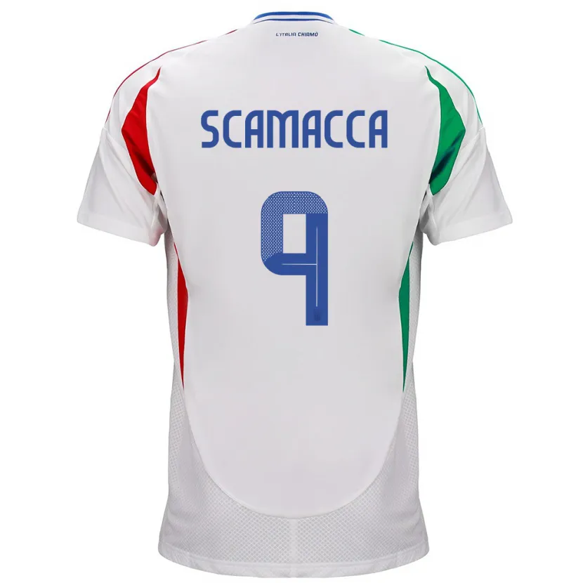 Danxen Kid Italy Gianluca Scamacca #9 White Away Jersey 24-26 T-Shirt