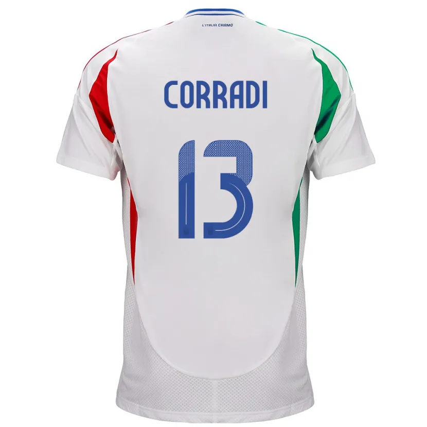 Danxen Kid Italy Christian Corradi #13 White Away Jersey 24-26 T-Shirt