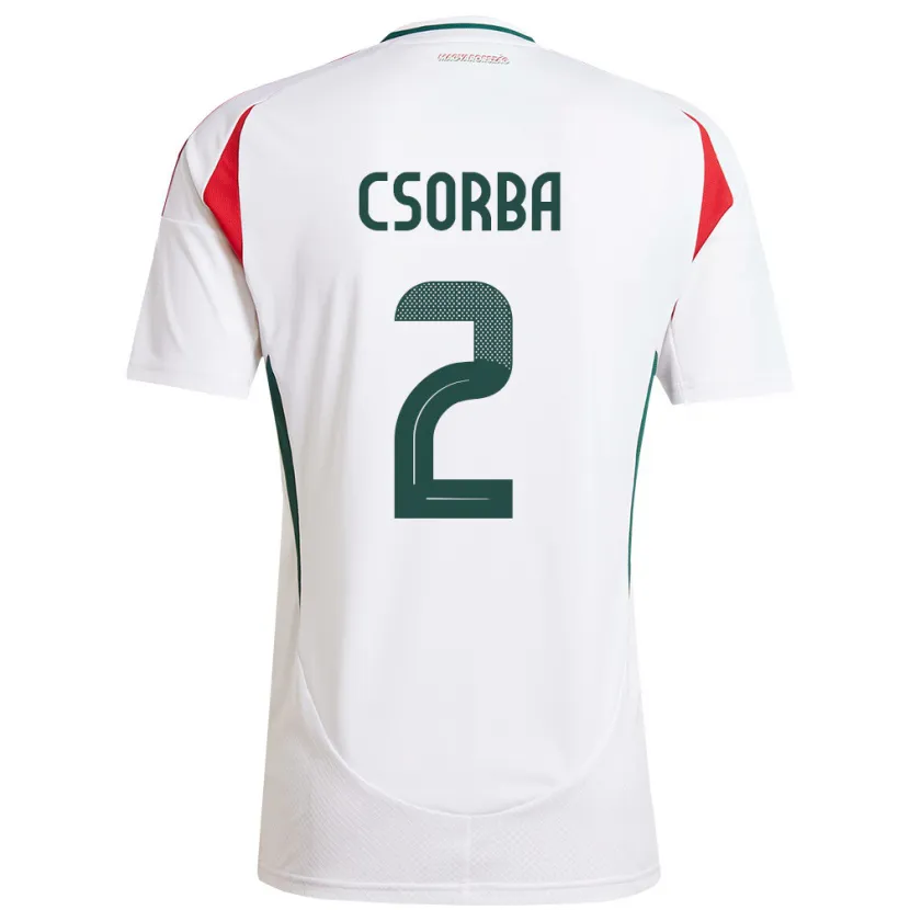 Danxen Kid Hungary Dominik Csorba #2 White Away Jersey 24-26 T-Shirt