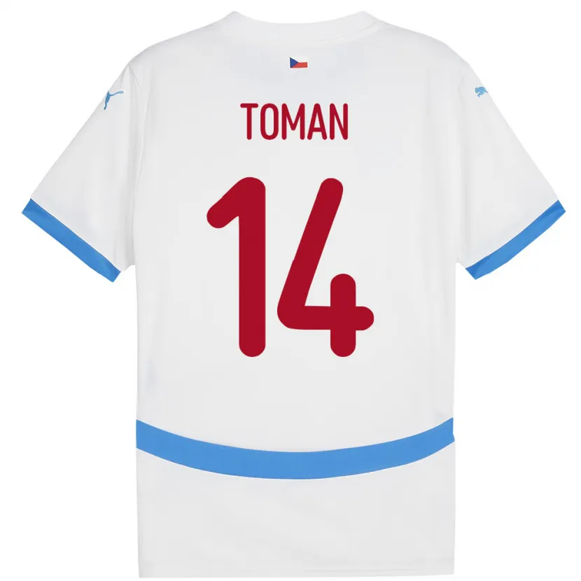Danxen Kid Czech Republic Zdenek Toman #14 White Away Jersey 24-26 T-Shirt