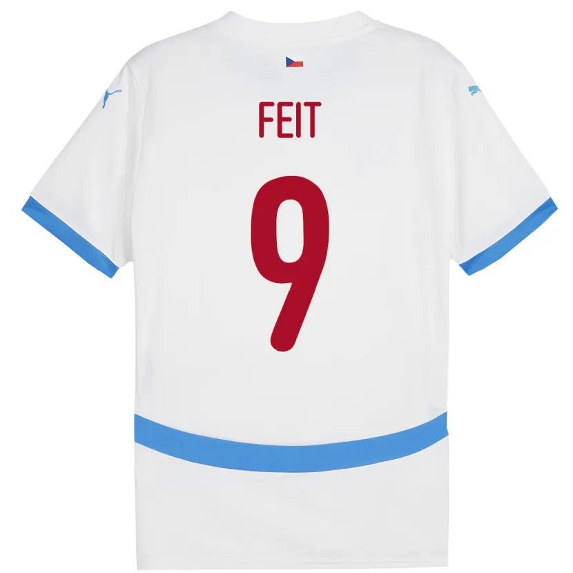 Danxen Kid Czech Republic Jan Feit #9 White Away Jersey 24-26 T-Shirt