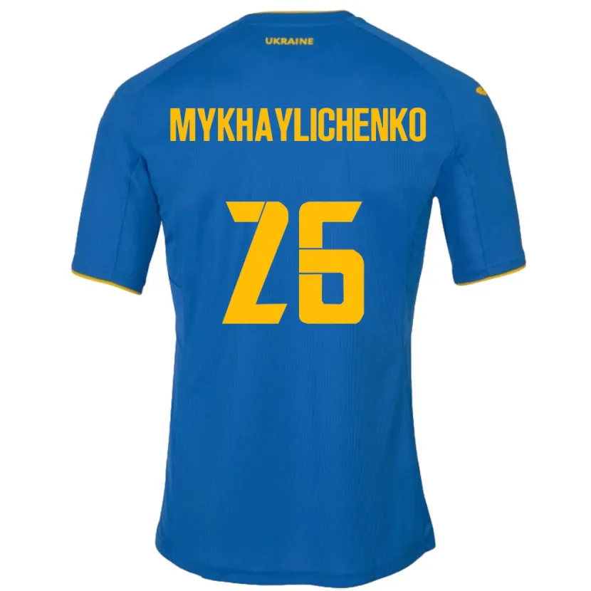 Danxen Kid Ukraine Bogdan Mykhaylichenko #26 Blue Away Jersey 24-26 T-Shirt