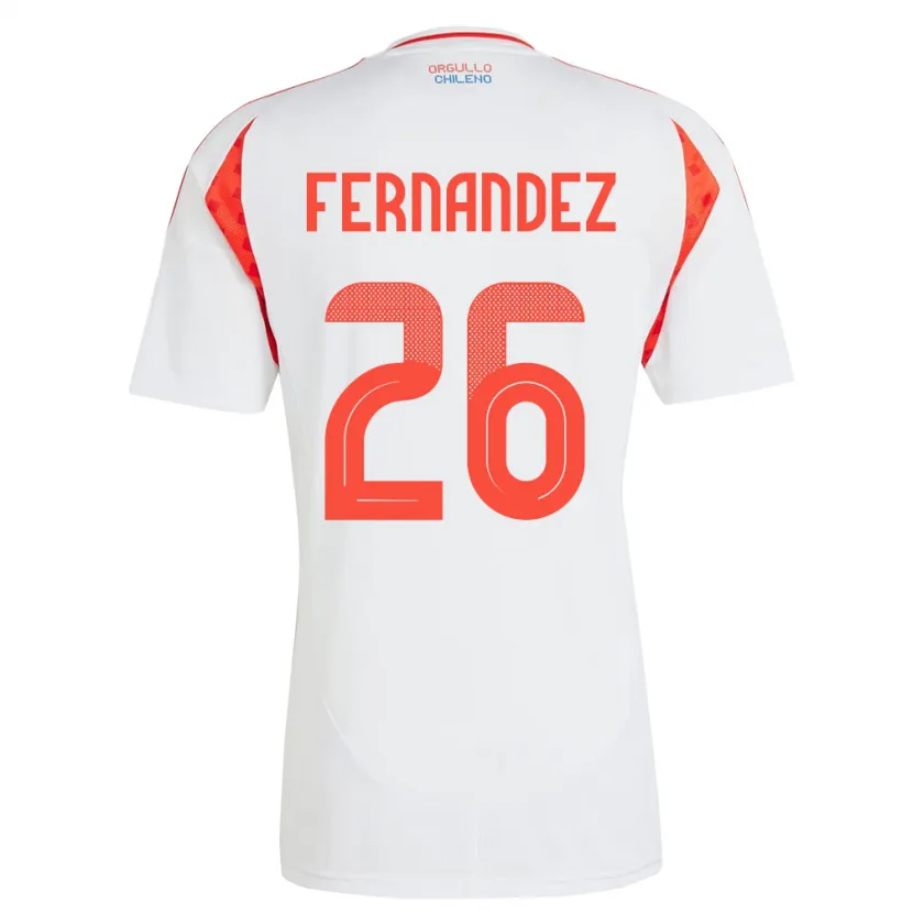 Danxen Kid Chile Nicolás Fernández #26 White Away Jersey 24-26 T-Shirt