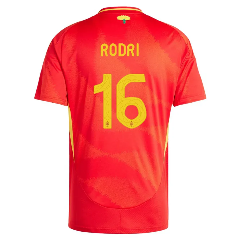 Danxen Men Spain Rodri #16 Red Home Jersey 24-26 T-Shirt