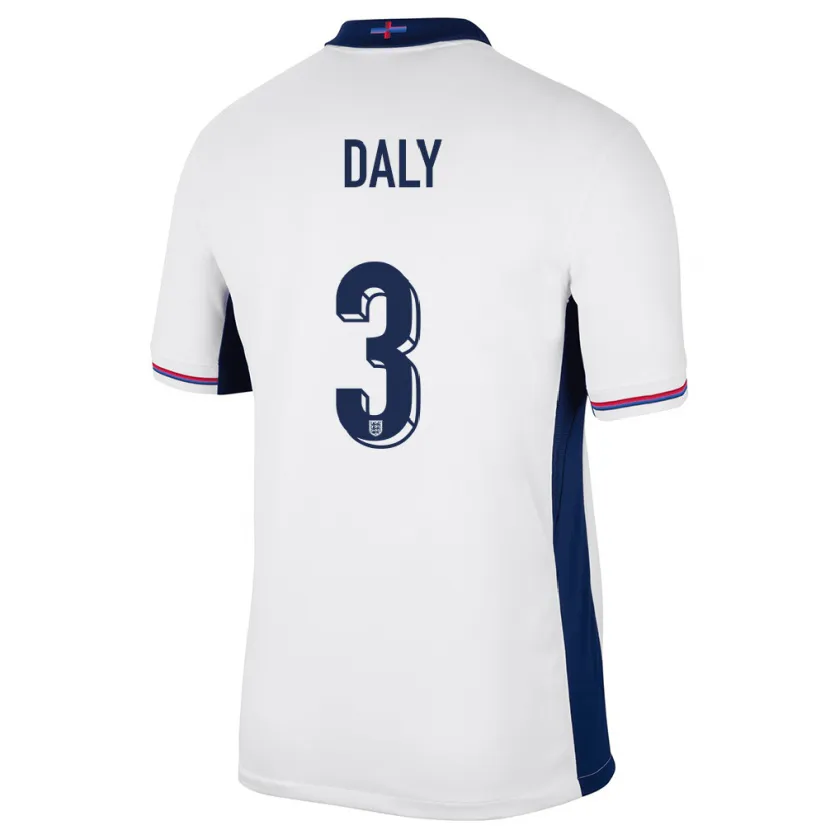 Danxen Men England Rachel Daly #3 White Home Jersey 24-26 T-Shirt