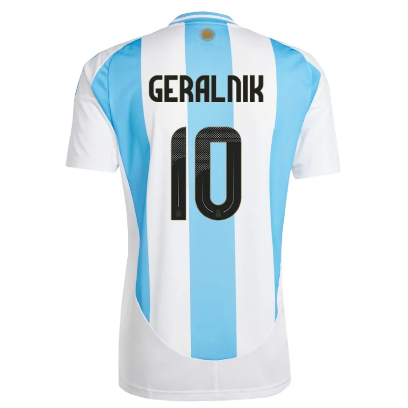 Danxen Men Argentina Tiago Geralnik #10 White Blue Home Jersey 24-26 T-Shirt