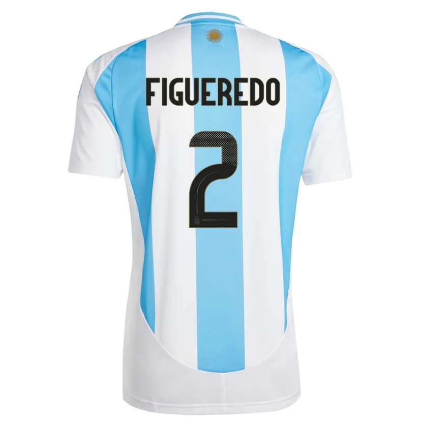 Danxen Men Argentina Leandro Figueredo #2 White Blue Home Jersey 24-26 T-Shirt