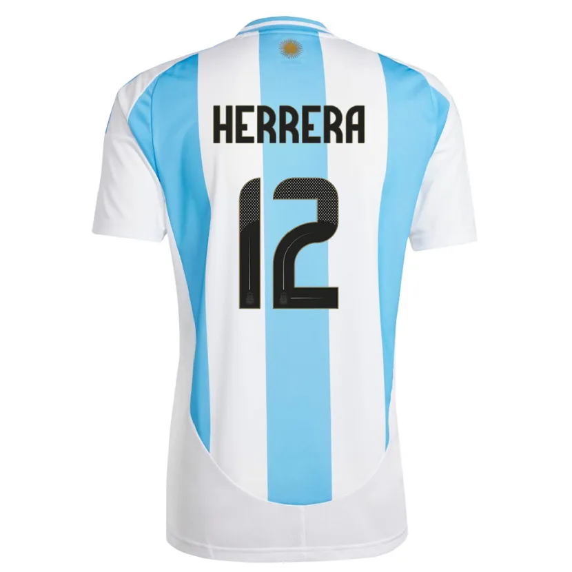 Danxen Men Argentina Franco Herrera #12 White Blue Home Jersey 24-26 T-Shirt