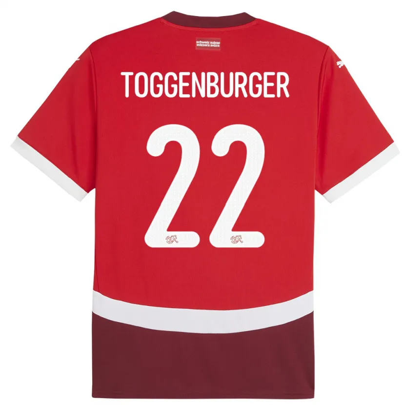 Danxen Men Switzerland Nando Toggenburger #22 Red Home Jersey 24-26 T-Shirt